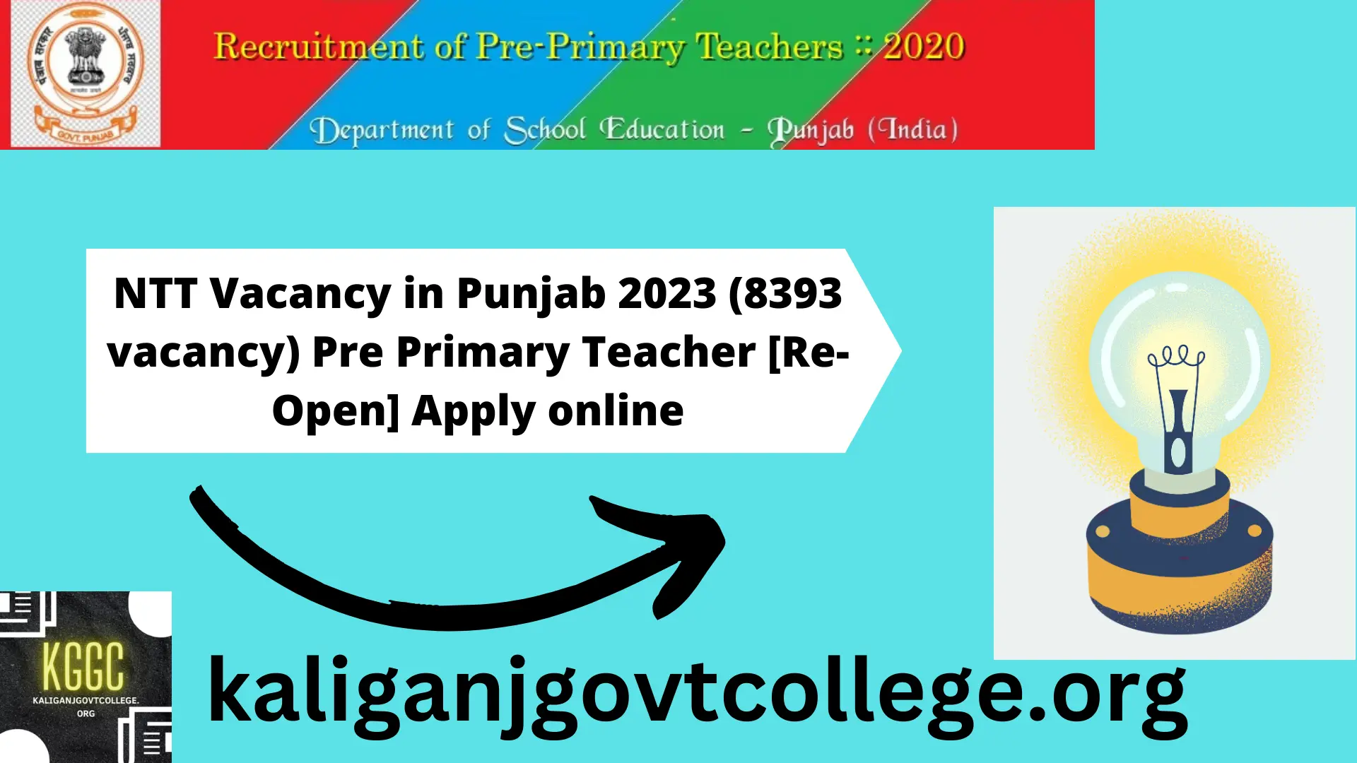 NTT Vacancy in Punjab 2023 (8393 vacancy) Pre Primary Teacher [Re-Open] Apply online