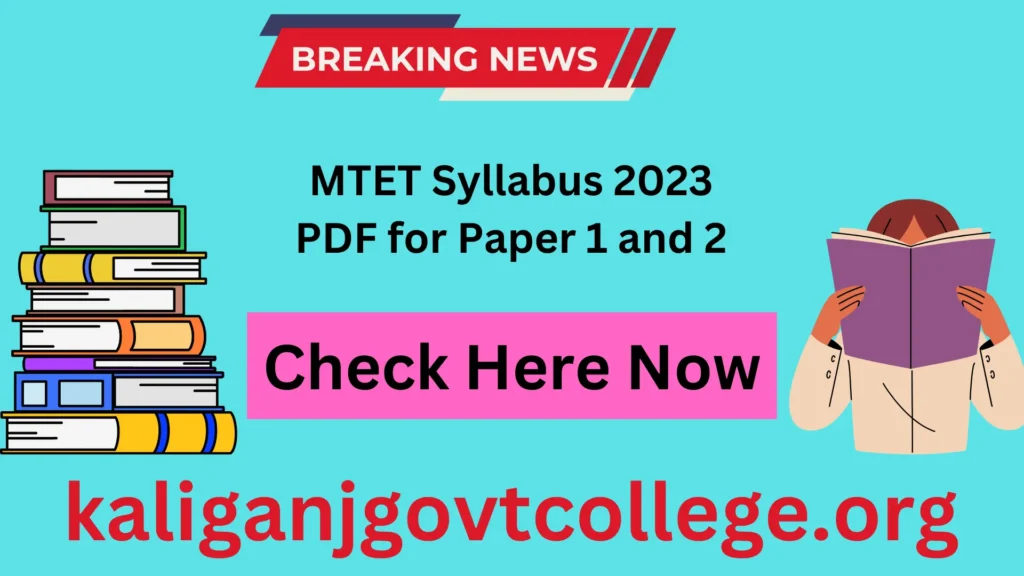 MTET Syllabus 2023 PDF for Paper 1 and 2