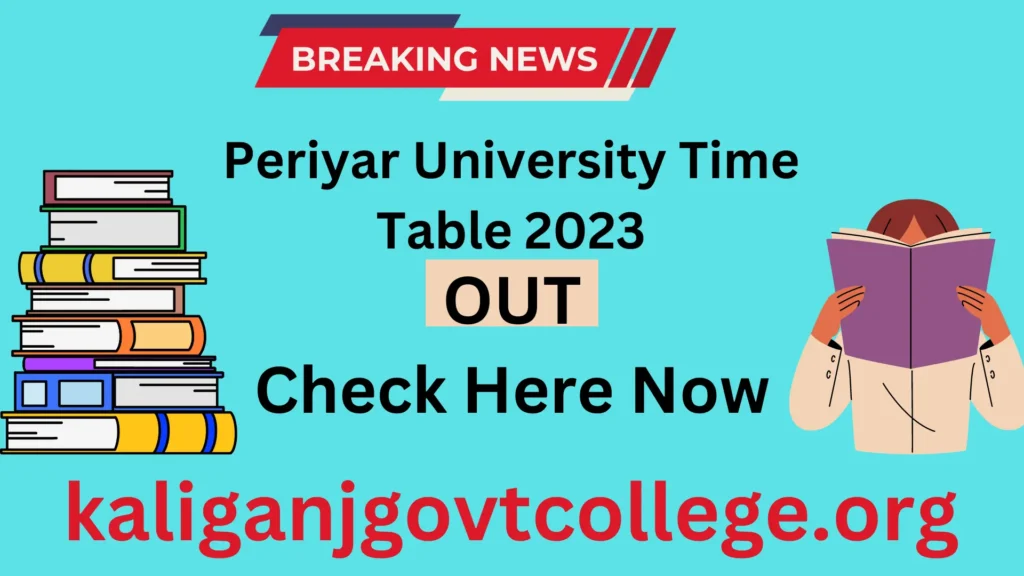 Periyar University Time Table 2023