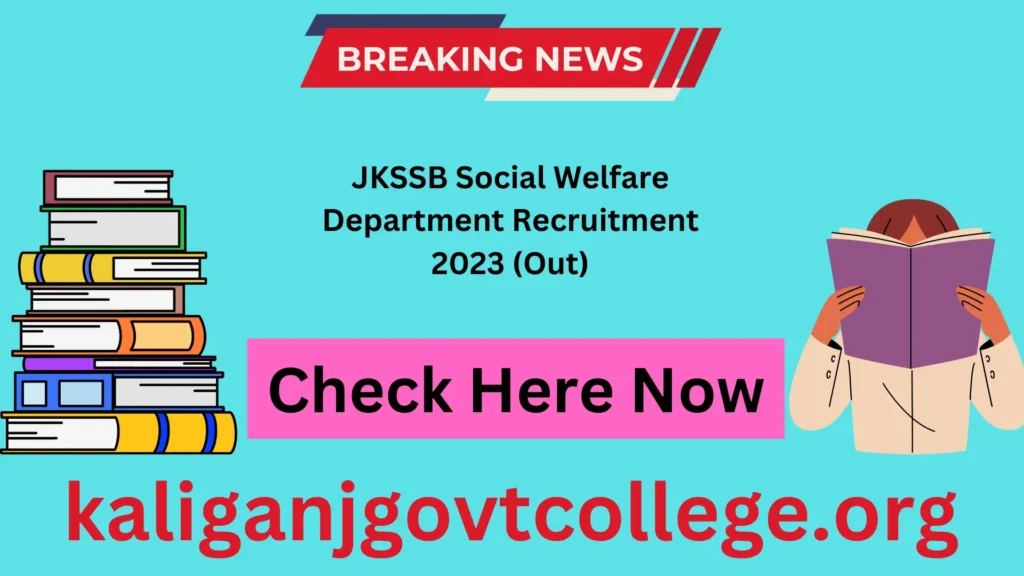 JKSSB Social Welfare Department Recruitment 2023 (Out) 