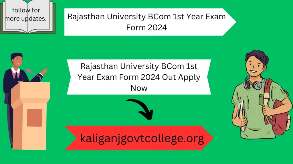 Rajasthan University BCom 1st Year Exam Form 2024 Out Apply Now