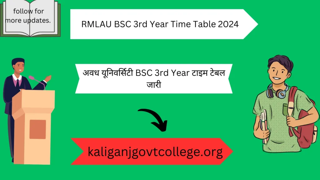 RMLAU BSC 3rd Year Time Table 2024 अवध यूनिवर्सिटी BSC 3rd Year टाइम टेबल जारी