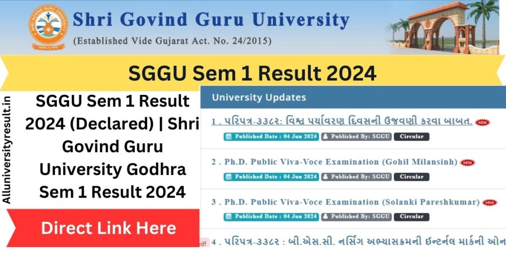 SGGU Sem 1 Result 2024 