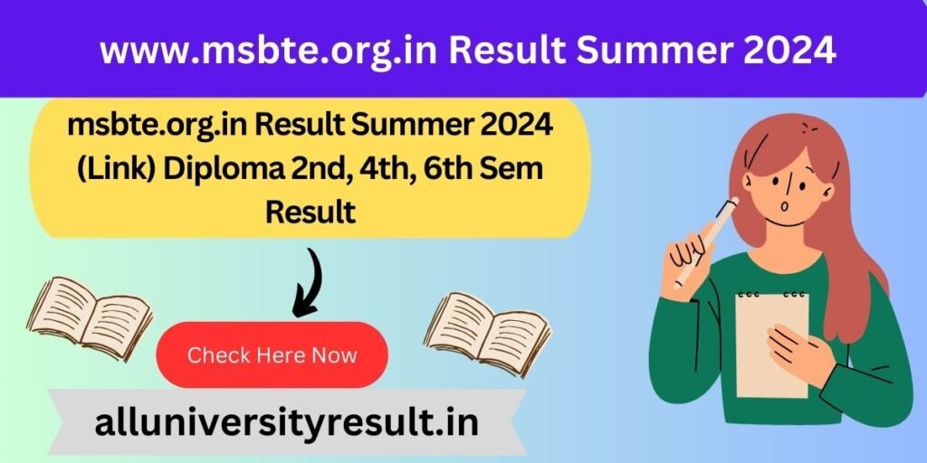 msbte.org.in Result Summer 2024 (Link) Diploma 2nd, 4th, 6th Sem Result