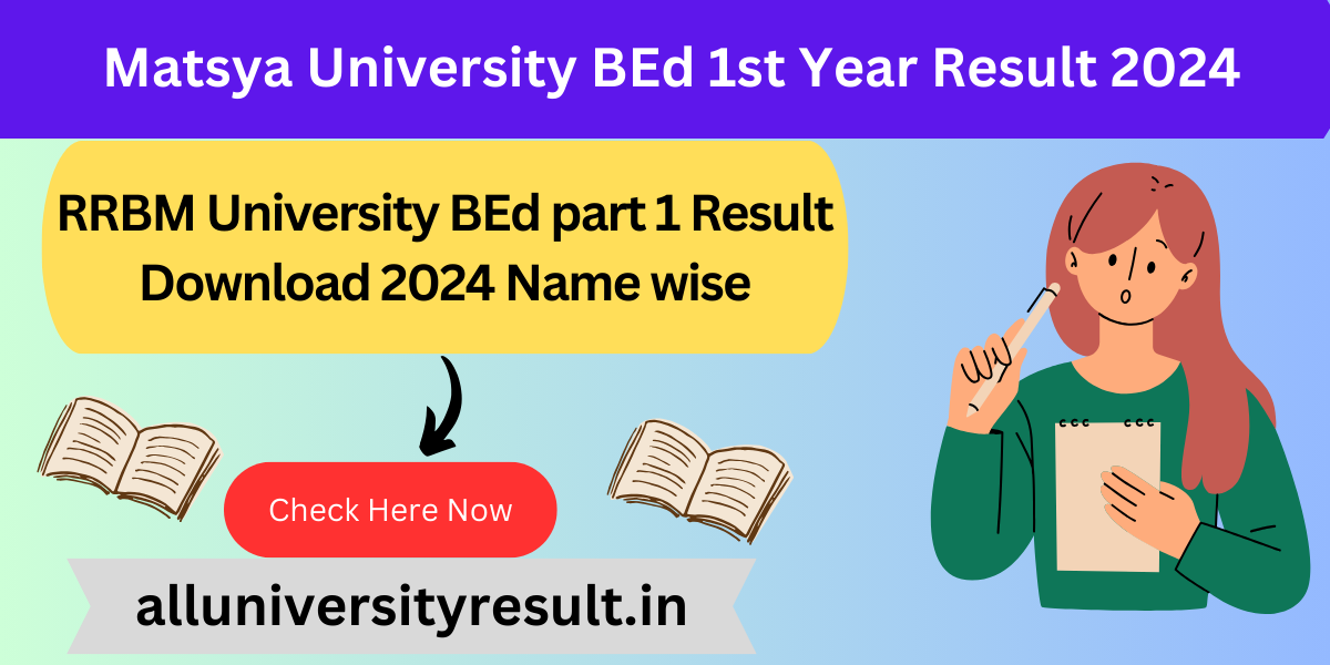 Matsya University BEd 1st Year Result 2024